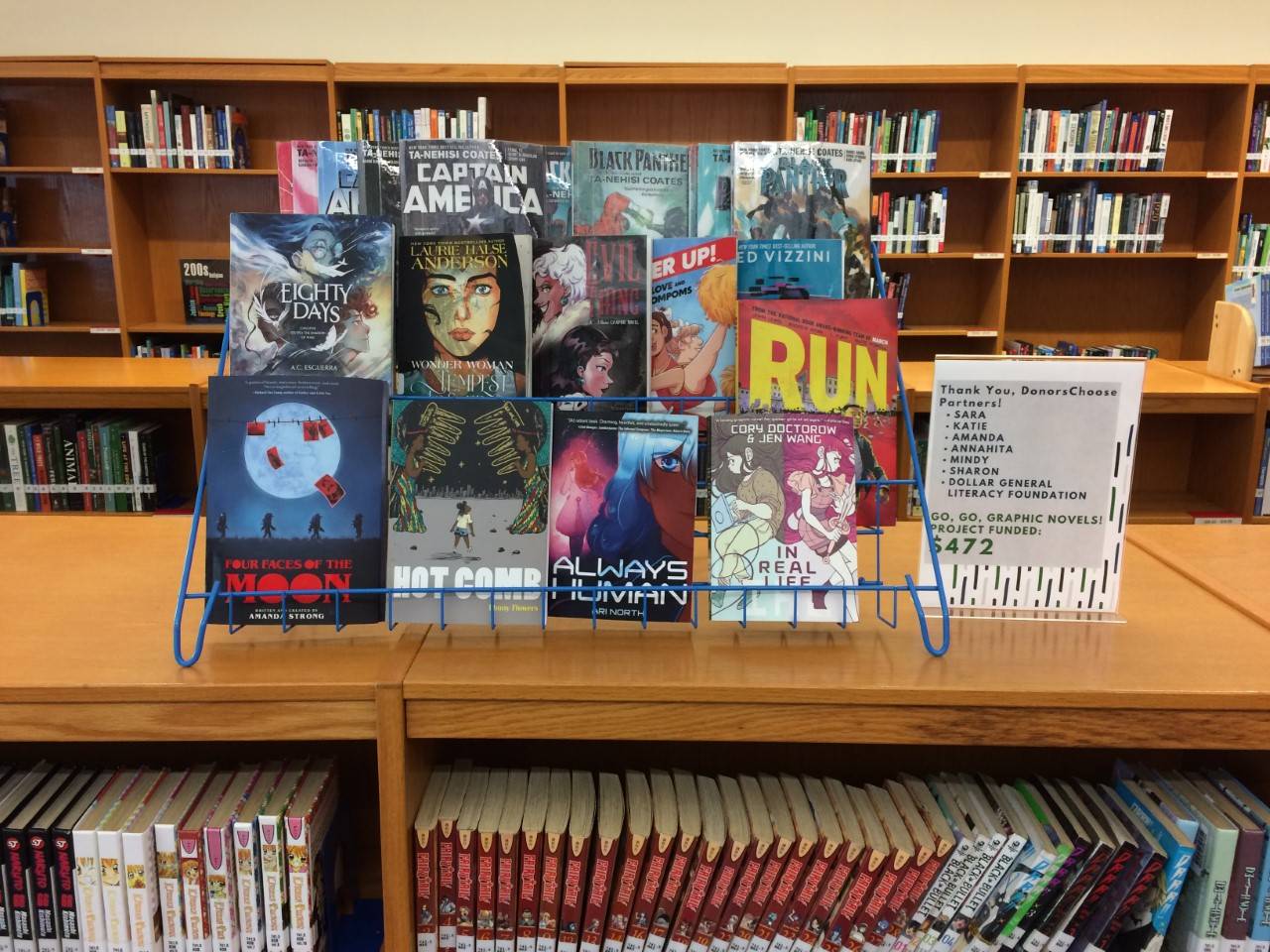 graphic novels on display