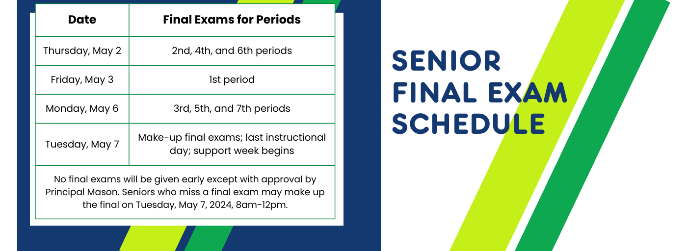 senior final exam schedule