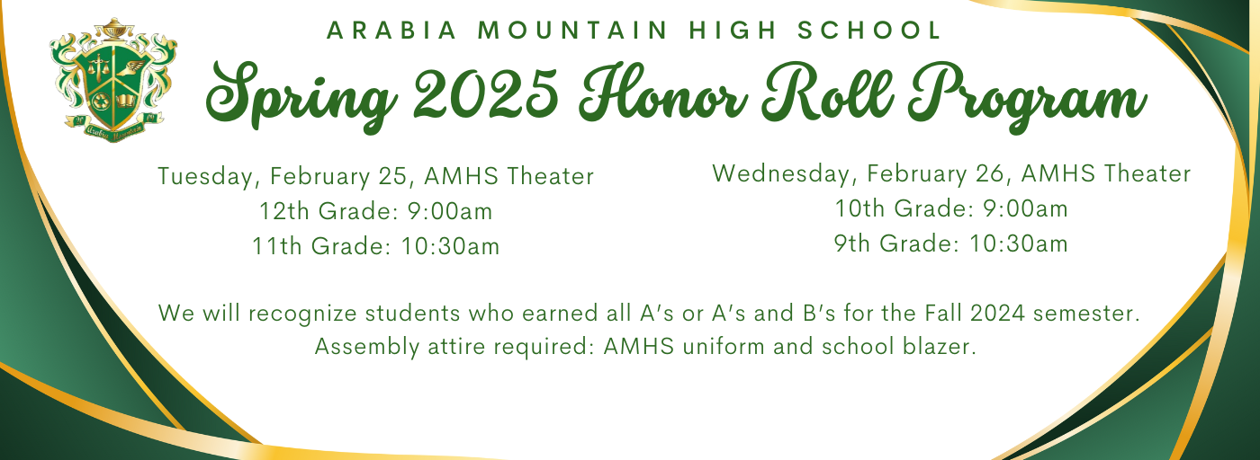 honor roll program February 25-26