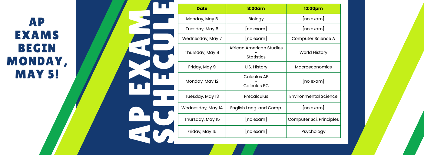 AP exam schedule
